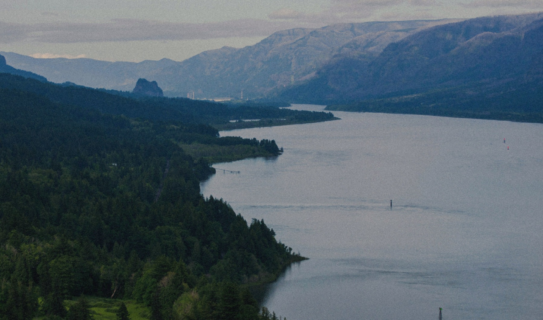 a lake mountains and forrest